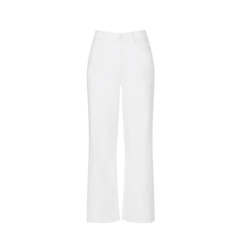7 For All Mankind Cropped Alexa Jeans High Rise Wide Leg Raw Hem Denim White 30 - Picture 6 of 15
